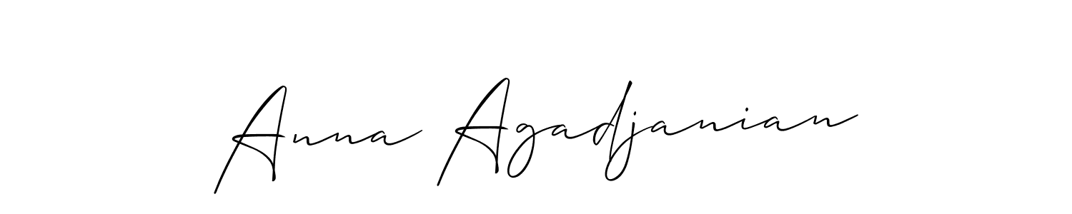 It looks lik you need a new signature style for name Anna Agadjanian. Design unique handwritten (Allison_Script) signature with our free signature maker in just a few clicks. Anna Agadjanian signature style 2 images and pictures png