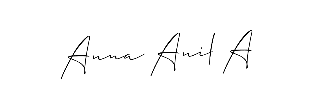 Design your own signature with our free online signature maker. With this signature software, you can create a handwritten (Allison_Script) signature for name Anna Anil A. Anna Anil A signature style 2 images and pictures png