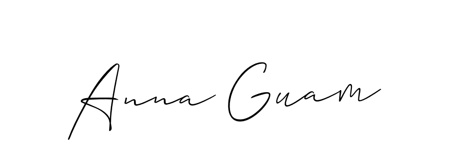 You should practise on your own different ways (Allison_Script) to write your name (Anna Guam) in signature. don't let someone else do it for you. Anna Guam signature style 2 images and pictures png