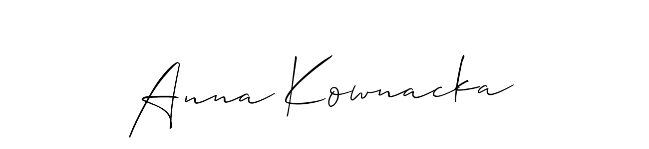 Create a beautiful signature design for name Anna Kownacka. With this signature (Allison_Script) fonts, you can make a handwritten signature for free. Anna Kownacka signature style 2 images and pictures png