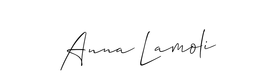 How to make Anna Lamoli name signature. Use Allison_Script style for creating short signs online. This is the latest handwritten sign. Anna Lamoli signature style 2 images and pictures png