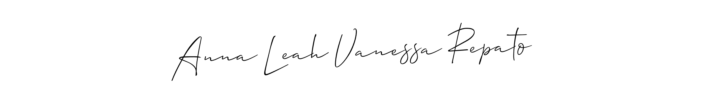 Anna Leah Vanessa Repato stylish signature style. Best Handwritten Sign (Allison_Script) for my name. Handwritten Signature Collection Ideas for my name Anna Leah Vanessa Repato. Anna Leah Vanessa Repato signature style 2 images and pictures png