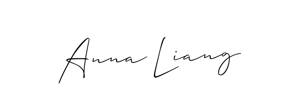 You should practise on your own different ways (Allison_Script) to write your name (Anna Liang) in signature. don't let someone else do it for you. Anna Liang signature style 2 images and pictures png