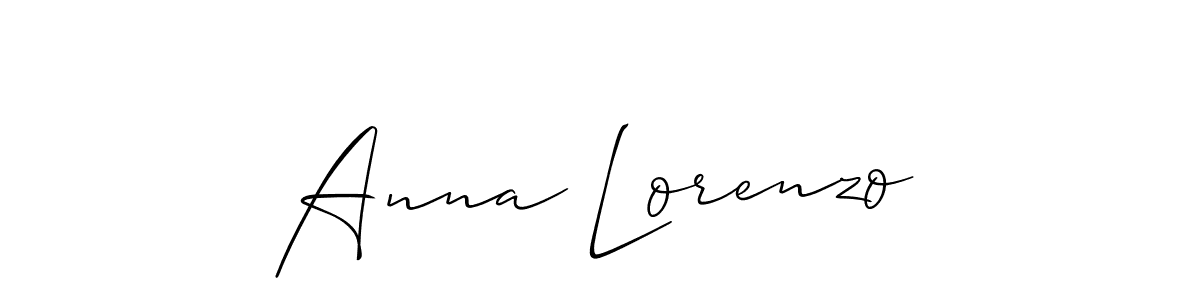 Make a short Anna Lorenzo signature style. Manage your documents anywhere anytime using Allison_Script. Create and add eSignatures, submit forms, share and send files easily. Anna Lorenzo signature style 2 images and pictures png