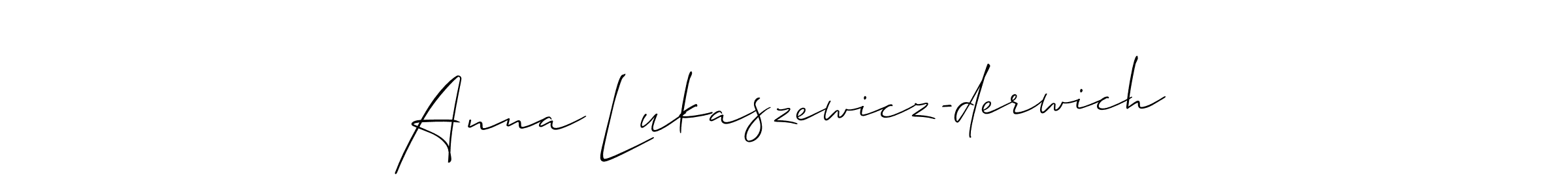 It looks lik you need a new signature style for name Anna Lukaszewicz-derwich. Design unique handwritten (Allison_Script) signature with our free signature maker in just a few clicks. Anna Lukaszewicz-derwich signature style 2 images and pictures png