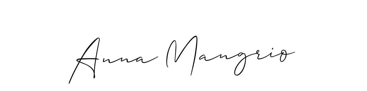Make a short Anna Mangrio signature style. Manage your documents anywhere anytime using Allison_Script. Create and add eSignatures, submit forms, share and send files easily. Anna Mangrio signature style 2 images and pictures png