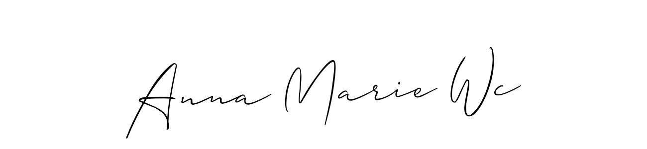 Make a beautiful signature design for name Anna Marie Wc. With this signature (Allison_Script) style, you can create a handwritten signature for free. Anna Marie Wc signature style 2 images and pictures png
