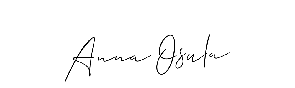 Design your own signature with our free online signature maker. With this signature software, you can create a handwritten (Allison_Script) signature for name Anna Osula. Anna Osula signature style 2 images and pictures png