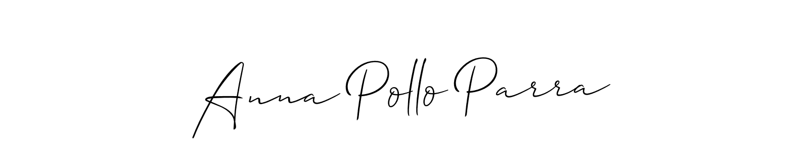 Make a beautiful signature design for name Anna Pollo Parra. With this signature (Allison_Script) style, you can create a handwritten signature for free. Anna Pollo Parra signature style 2 images and pictures png