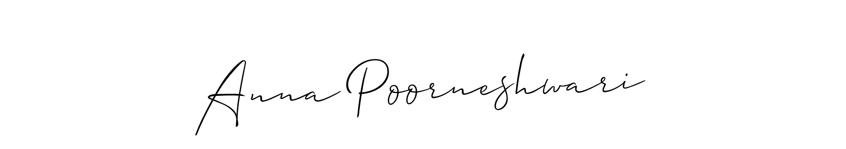 Also we have Anna Poorneshwari name is the best signature style. Create professional handwritten signature collection using Allison_Script autograph style. Anna Poorneshwari signature style 2 images and pictures png