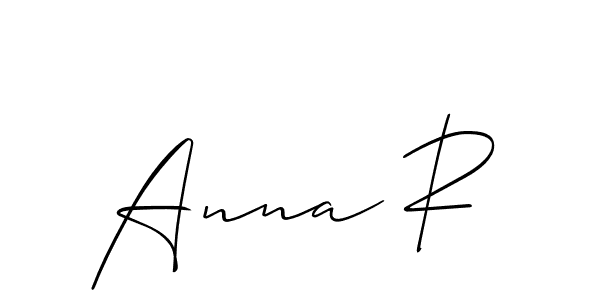 Make a beautiful signature design for name Anna R. With this signature (Allison_Script) style, you can create a handwritten signature for free. Anna R signature style 2 images and pictures png