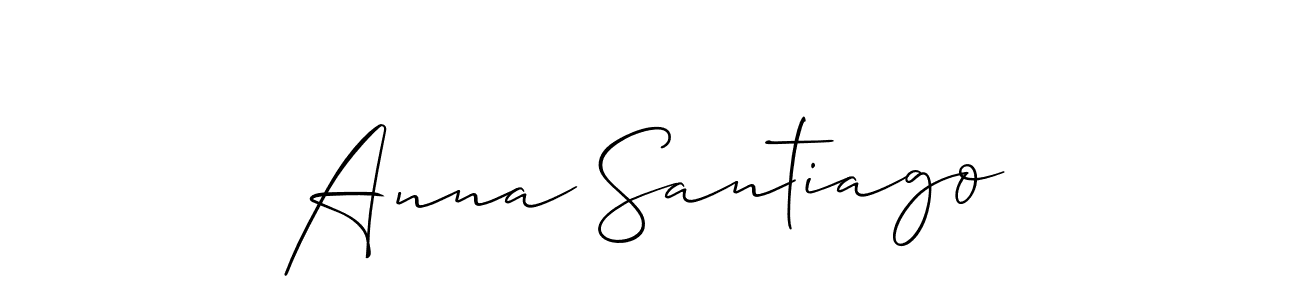 How to make Anna Santiago name signature. Use Allison_Script style for creating short signs online. This is the latest handwritten sign. Anna Santiago signature style 2 images and pictures png