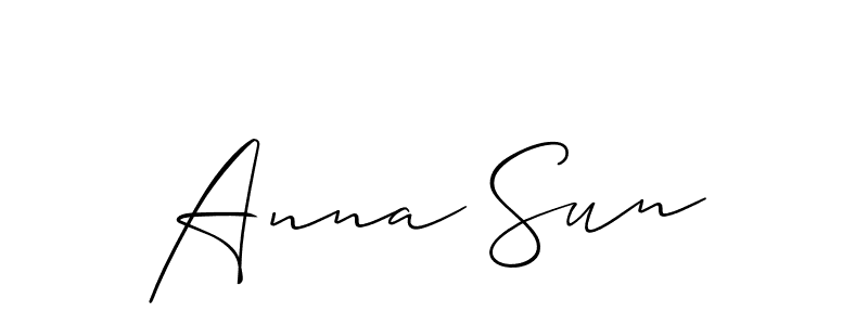 It looks lik you need a new signature style for name Anna Sun. Design unique handwritten (Allison_Script) signature with our free signature maker in just a few clicks. Anna Sun signature style 2 images and pictures png