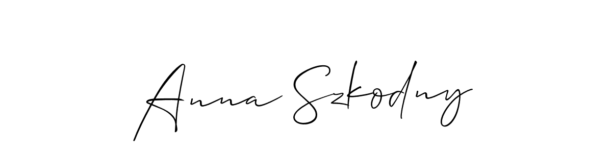 How to make Anna Szkodny signature? Allison_Script is a professional autograph style. Create handwritten signature for Anna Szkodny name. Anna Szkodny signature style 2 images and pictures png