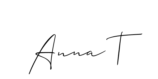 Use a signature maker to create a handwritten signature online. With this signature software, you can design (Allison_Script) your own signature for name Anna T. Anna T signature style 2 images and pictures png