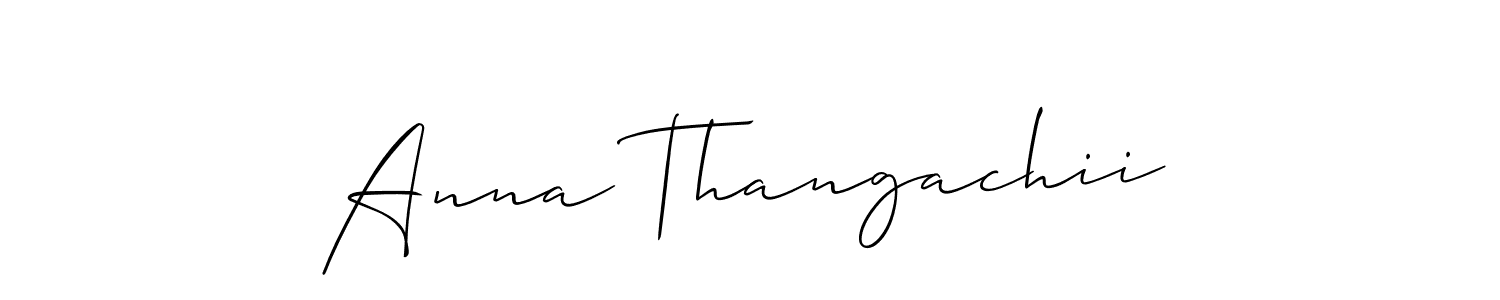 Use a signature maker to create a handwritten signature online. With this signature software, you can design (Allison_Script) your own signature for name Anna Thangachii. Anna Thangachii signature style 2 images and pictures png