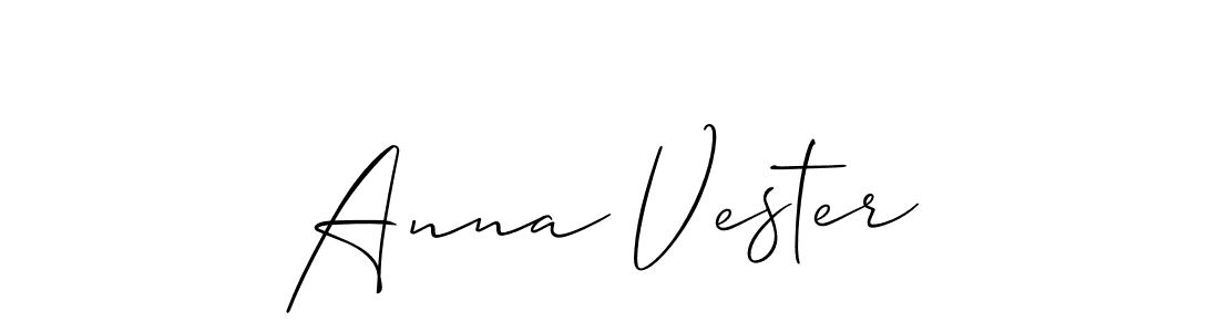 Allison_Script is a professional signature style that is perfect for those who want to add a touch of class to their signature. It is also a great choice for those who want to make their signature more unique. Get Anna Vester name to fancy signature for free. Anna Vester signature style 2 images and pictures png