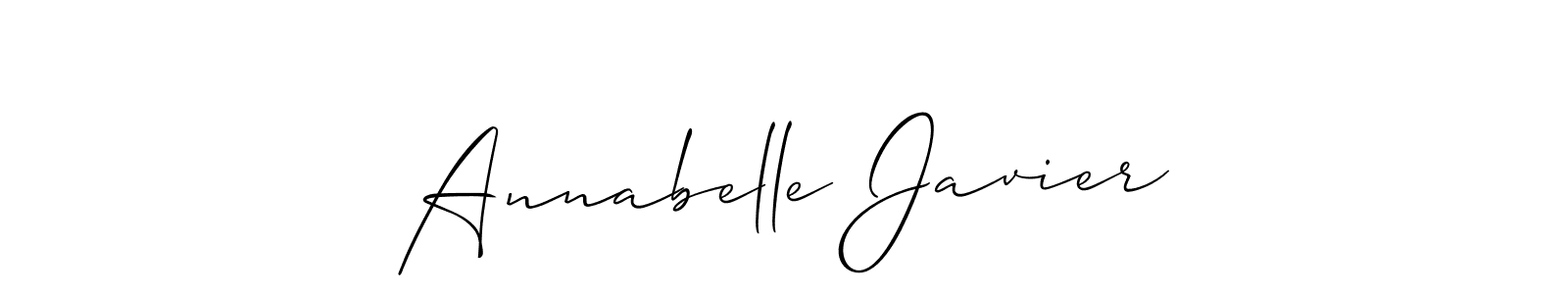 Allison_Script is a professional signature style that is perfect for those who want to add a touch of class to their signature. It is also a great choice for those who want to make their signature more unique. Get Annabelle Javier name to fancy signature for free. Annabelle Javier signature style 2 images and pictures png