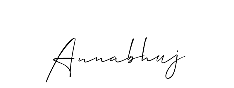 Also we have Annabhuj name is the best signature style. Create professional handwritten signature collection using Allison_Script autograph style. Annabhuj signature style 2 images and pictures png