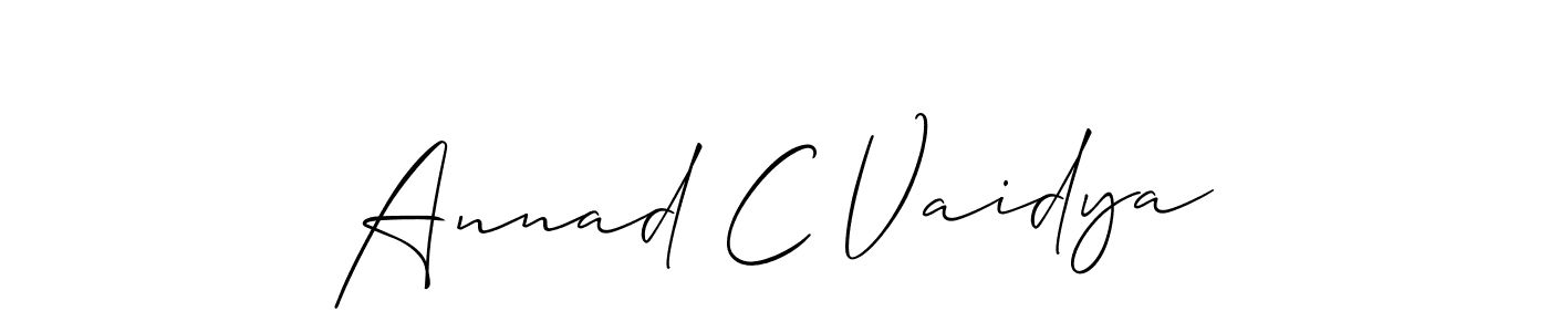 Use a signature maker to create a handwritten signature online. With this signature software, you can design (Allison_Script) your own signature for name Annad C Vaidya. Annad C Vaidya signature style 2 images and pictures png