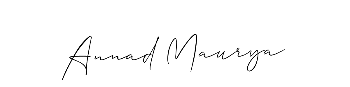 How to make Annad Maurya signature? Allison_Script is a professional autograph style. Create handwritten signature for Annad Maurya name. Annad Maurya signature style 2 images and pictures png