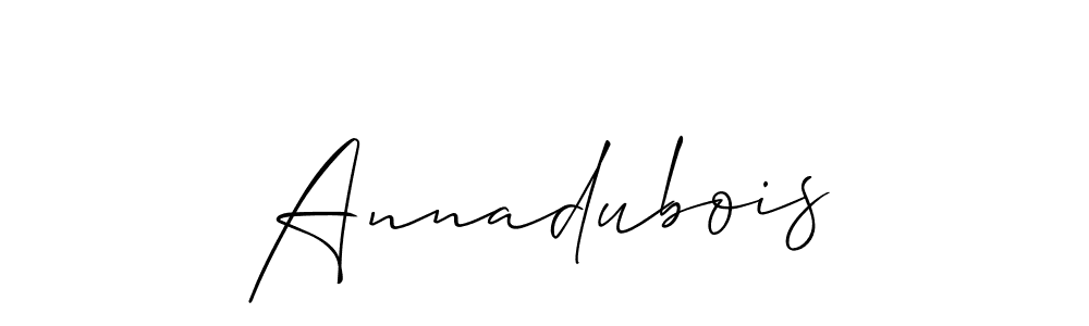 Use a signature maker to create a handwritten signature online. With this signature software, you can design (Allison_Script) your own signature for name Annadubois. Annadubois signature style 2 images and pictures png