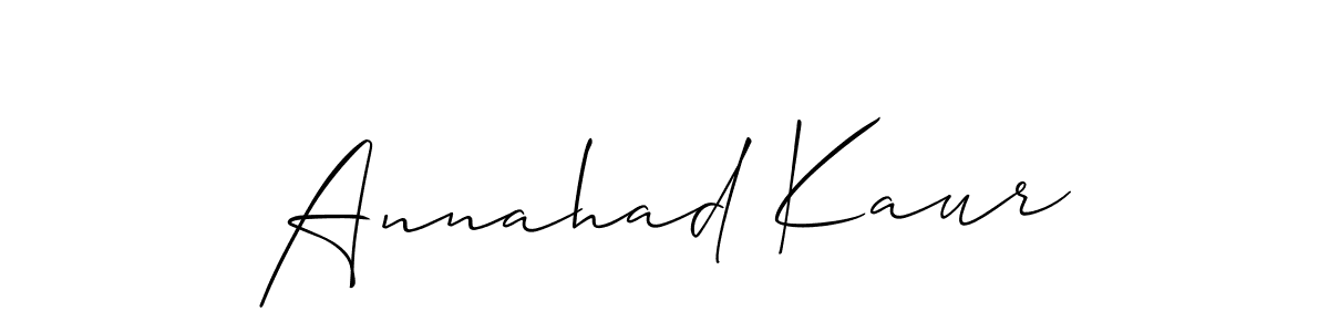 Use a signature maker to create a handwritten signature online. With this signature software, you can design (Allison_Script) your own signature for name Annahad Kaur. Annahad Kaur signature style 2 images and pictures png