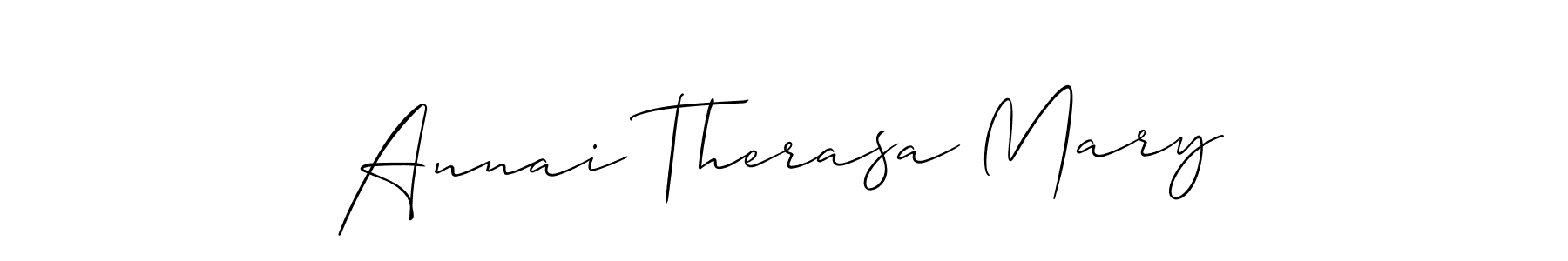 Create a beautiful signature design for name Annai Therasa Mary. With this signature (Allison_Script) fonts, you can make a handwritten signature for free. Annai Therasa Mary signature style 2 images and pictures png