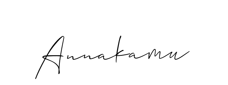 How to make Annakamu signature? Allison_Script is a professional autograph style. Create handwritten signature for Annakamu name. Annakamu signature style 2 images and pictures png