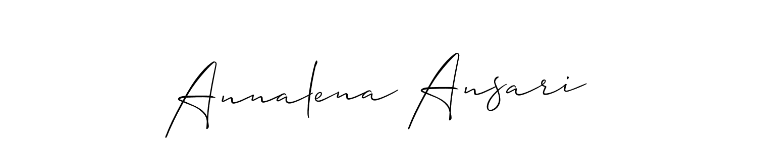 if you are searching for the best signature style for your name Annalena Ansari. so please give up your signature search. here we have designed multiple signature styles  using Allison_Script. Annalena Ansari signature style 2 images and pictures png