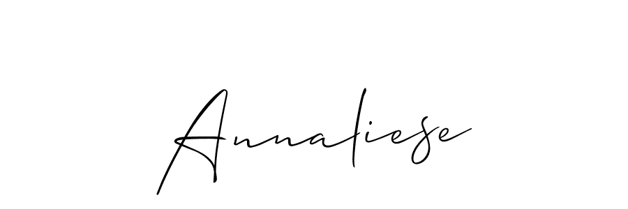 Make a beautiful signature design for name Annaliese. With this signature (Allison_Script) style, you can create a handwritten signature for free. Annaliese signature style 2 images and pictures png