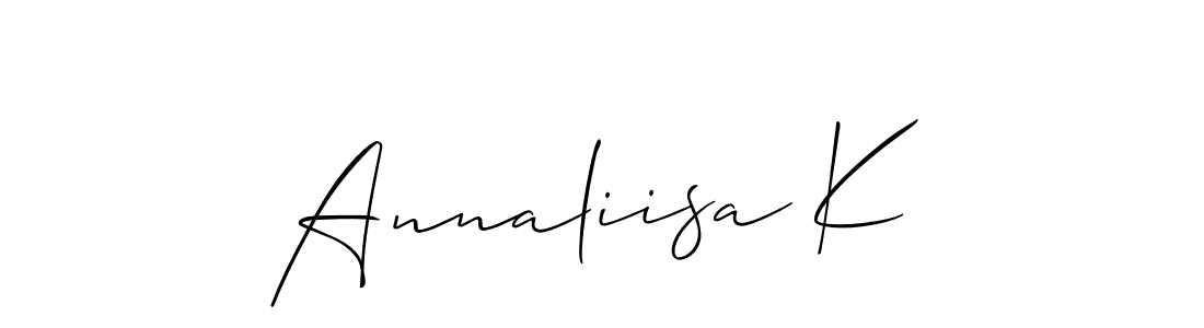 See photos of Annaliisa K official signature by Spectra . Check more albums & portfolios. Read reviews & check more about Allison_Script font. Annaliisa K signature style 2 images and pictures png
