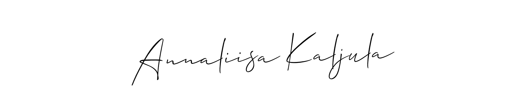 This is the best signature style for the Annaliisa Kaljula name. Also you like these signature font (Allison_Script). Mix name signature. Annaliisa Kaljula signature style 2 images and pictures png