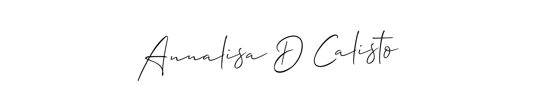 Similarly Allison_Script is the best handwritten signature design. Signature creator online .You can use it as an online autograph creator for name Annalisa D Calisto. Annalisa D Calisto signature style 2 images and pictures png
