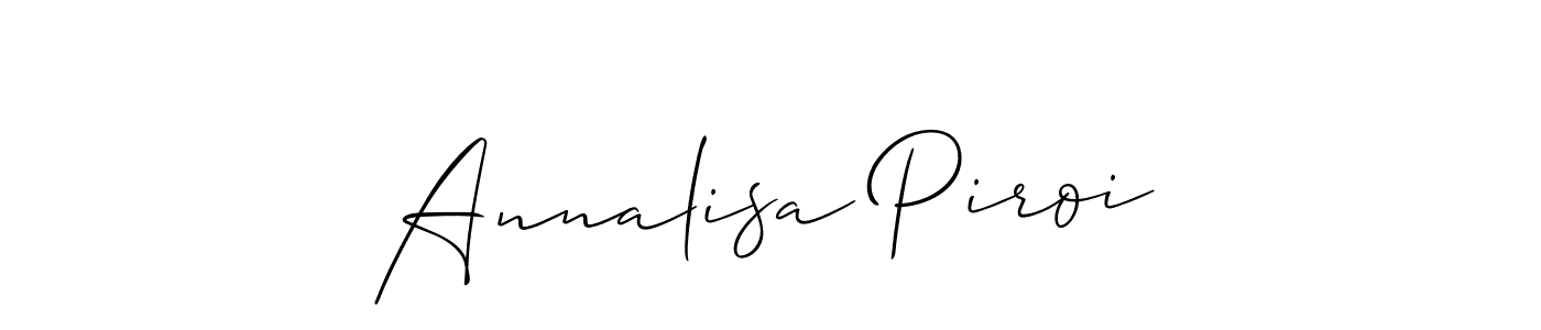 Make a beautiful signature design for name Annalisa Piroi. With this signature (Allison_Script) style, you can create a handwritten signature for free. Annalisa Piroi signature style 2 images and pictures png