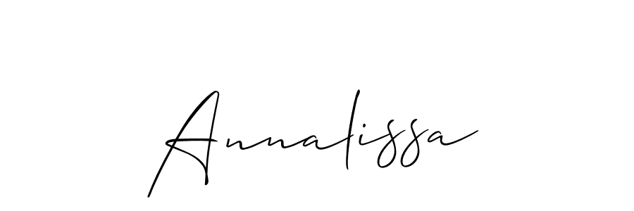 Design your own signature with our free online signature maker. With this signature software, you can create a handwritten (Allison_Script) signature for name Annalissa. Annalissa signature style 2 images and pictures png