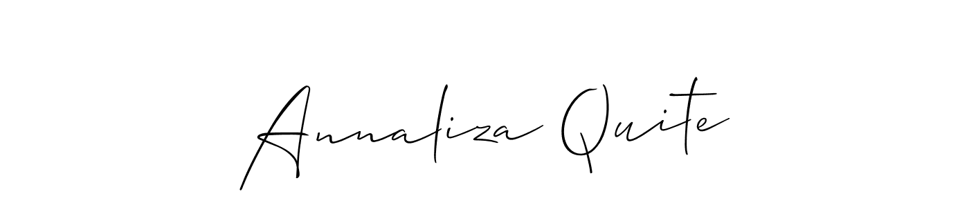 Design your own signature with our free online signature maker. With this signature software, you can create a handwritten (Allison_Script) signature for name Annaliza Quite. Annaliza Quite signature style 2 images and pictures png