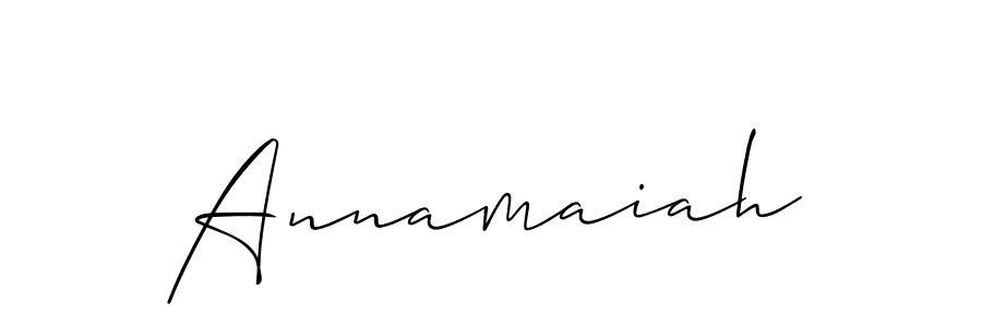 How to make Annamaiah signature? Allison_Script is a professional autograph style. Create handwritten signature for Annamaiah name. Annamaiah signature style 2 images and pictures png