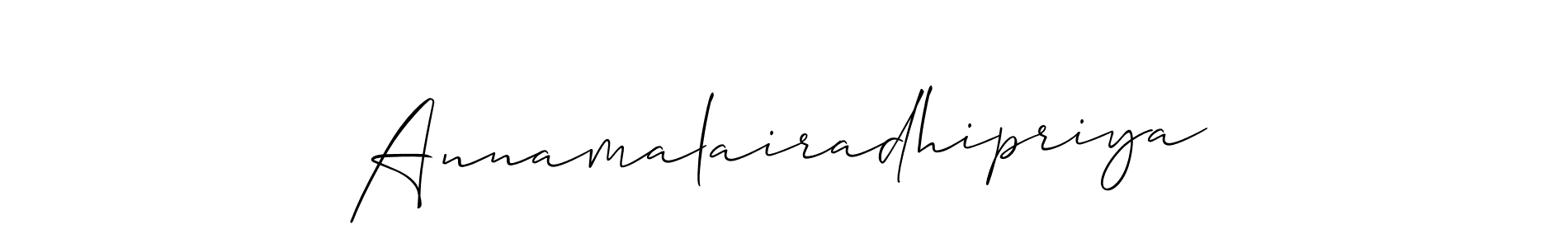 Use a signature maker to create a handwritten signature online. With this signature software, you can design (Allison_Script) your own signature for name Annamalairadhipriya. Annamalairadhipriya signature style 2 images and pictures png