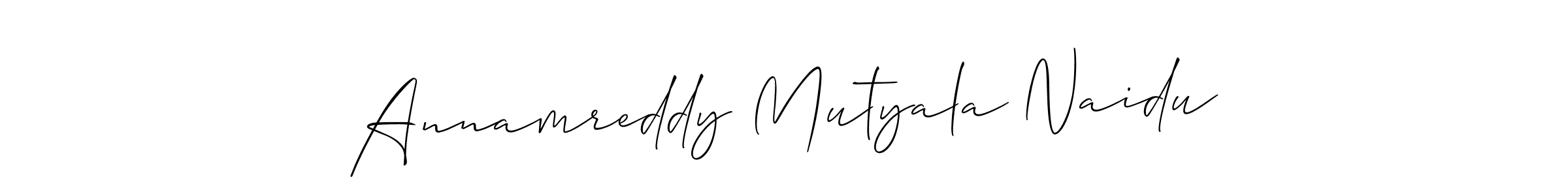 How to Draw Annamreddy Mutyala Naidu signature style? Allison_Script is a latest design signature styles for name Annamreddy Mutyala Naidu. Annamreddy Mutyala Naidu signature style 2 images and pictures png