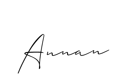 Design your own signature with our free online signature maker. With this signature software, you can create a handwritten (Allison_Script) signature for name Annan. Annan signature style 2 images and pictures png