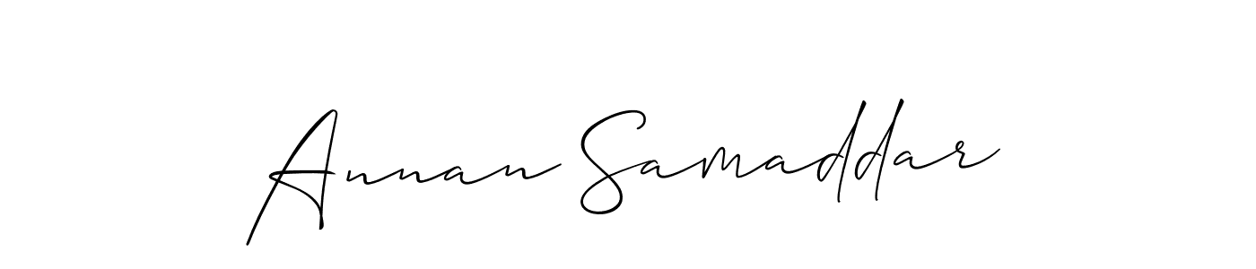 How to make Annan Samaddar signature? Allison_Script is a professional autograph style. Create handwritten signature for Annan Samaddar name. Annan Samaddar signature style 2 images and pictures png