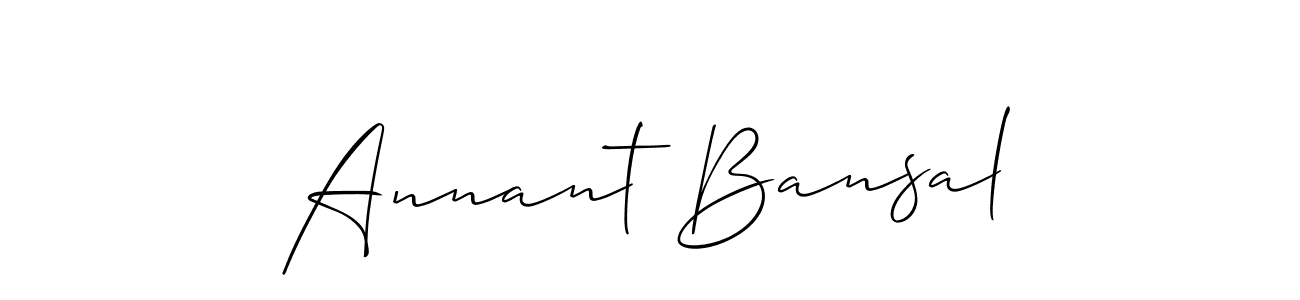 if you are searching for the best signature style for your name Annant Bansal. so please give up your signature search. here we have designed multiple signature styles  using Allison_Script. Annant Bansal signature style 2 images and pictures png