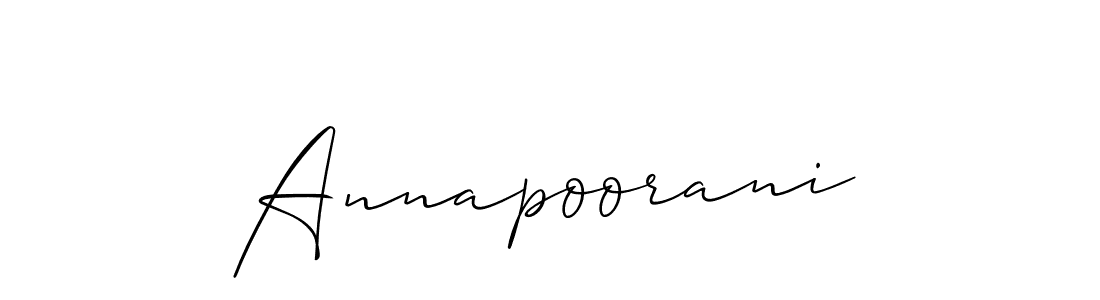 Use a signature maker to create a handwritten signature online. With this signature software, you can design (Allison_Script) your own signature for name Annapoorani. Annapoorani signature style 2 images and pictures png