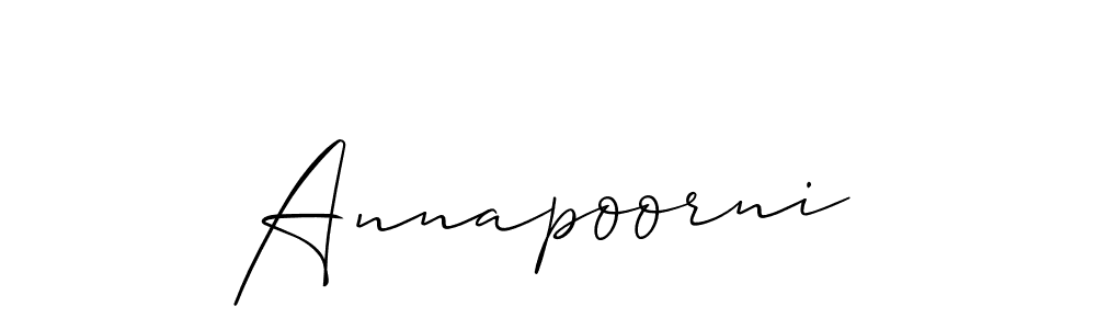 It looks lik you need a new signature style for name Annapoorni. Design unique handwritten (Allison_Script) signature with our free signature maker in just a few clicks. Annapoorni signature style 2 images and pictures png