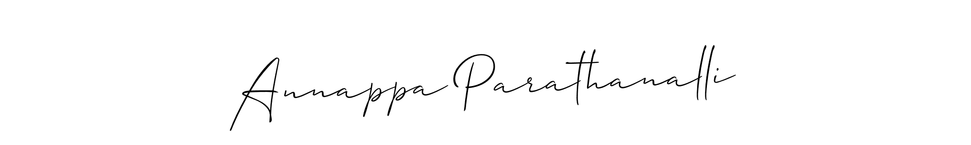 Also we have Annappa Parathanalli name is the best signature style. Create professional handwritten signature collection using Allison_Script autograph style. Annappa Parathanalli signature style 2 images and pictures png