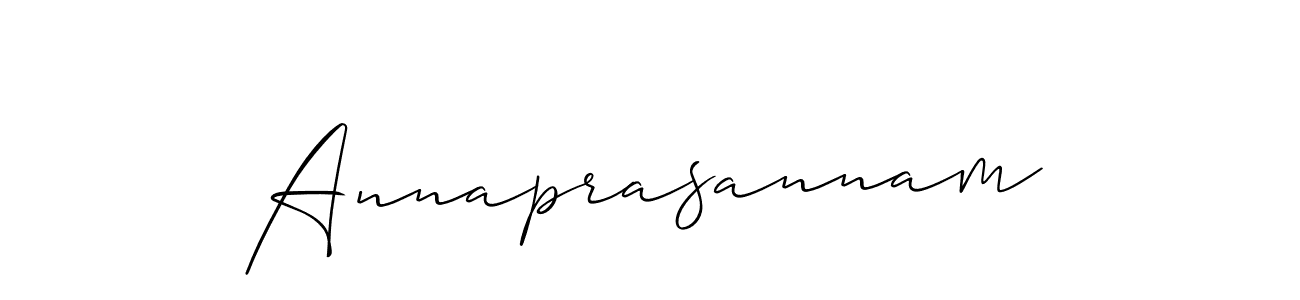 Use a signature maker to create a handwritten signature online. With this signature software, you can design (Allison_Script) your own signature for name Annaprasannam. Annaprasannam signature style 2 images and pictures png