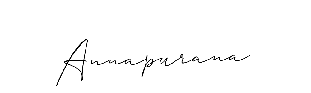 How to make Annapurana signature? Allison_Script is a professional autograph style. Create handwritten signature for Annapurana name. Annapurana signature style 2 images and pictures png