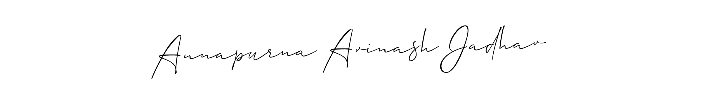 Also we have Annapurna Avinash Jadhav name is the best signature style. Create professional handwritten signature collection using Allison_Script autograph style. Annapurna Avinash Jadhav signature style 2 images and pictures png