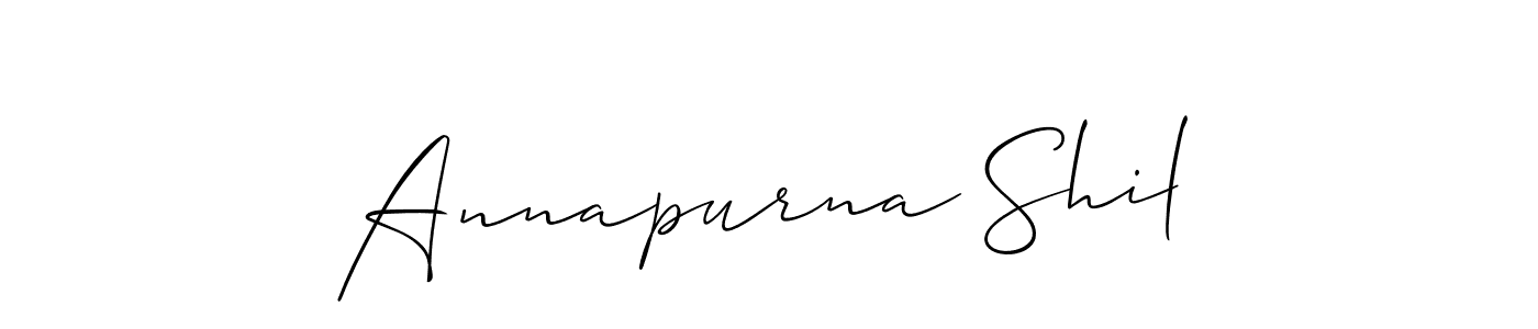 Use a signature maker to create a handwritten signature online. With this signature software, you can design (Allison_Script) your own signature for name Annapurna Shil. Annapurna Shil signature style 2 images and pictures png